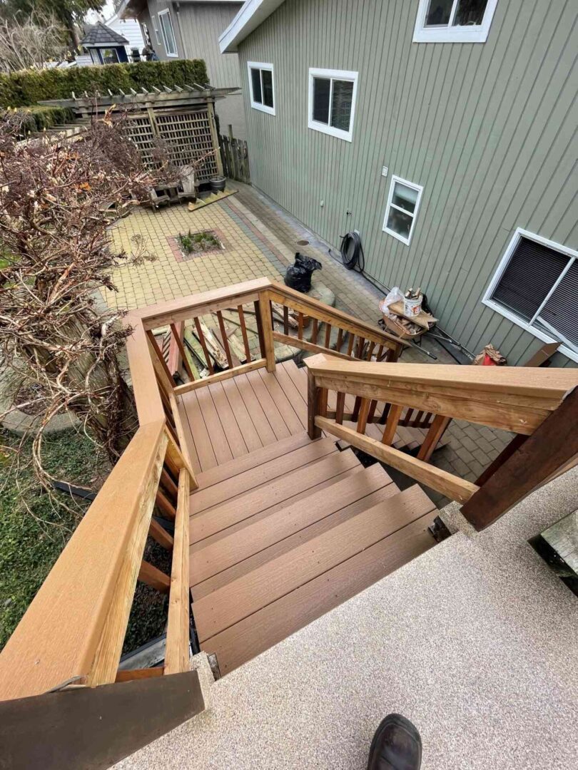 wood back stairs