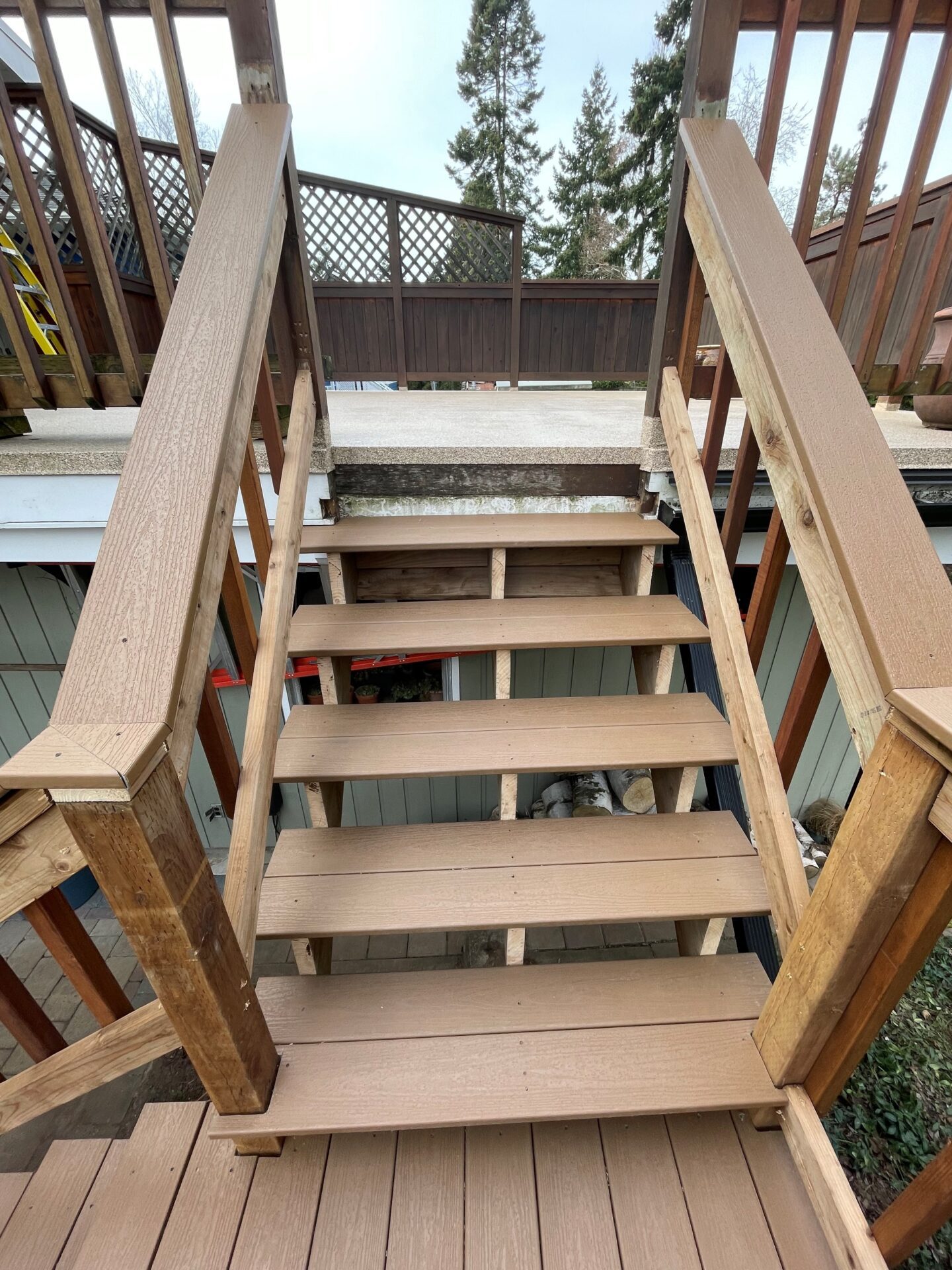 After renovation of wooden stairs