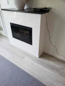 a white fireplace