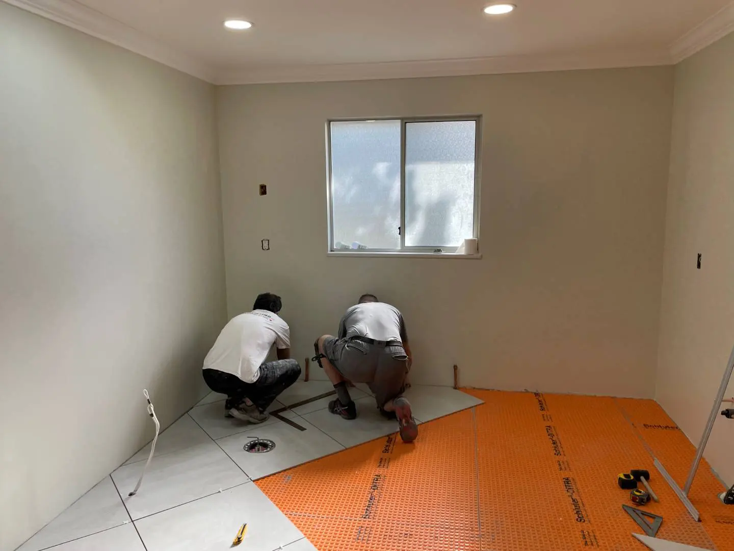 A Bathroom Flooring Under Progress