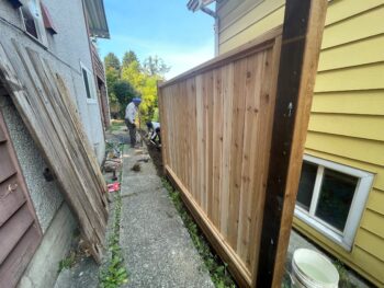 fence being installed
